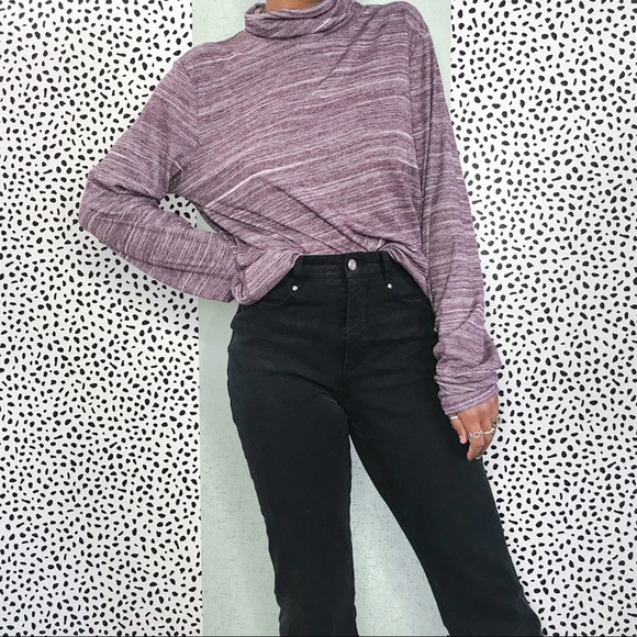 Banana Republic Tops - Banana Republic Ribbed Purple Space Dye Turtleneck